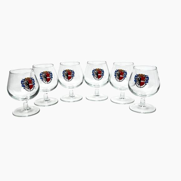 Glass Snifters Set 6 Garmisch Partenkirchen Germany Small 4 fl oz 3.5 Inch Tall - Picture 10 of 13